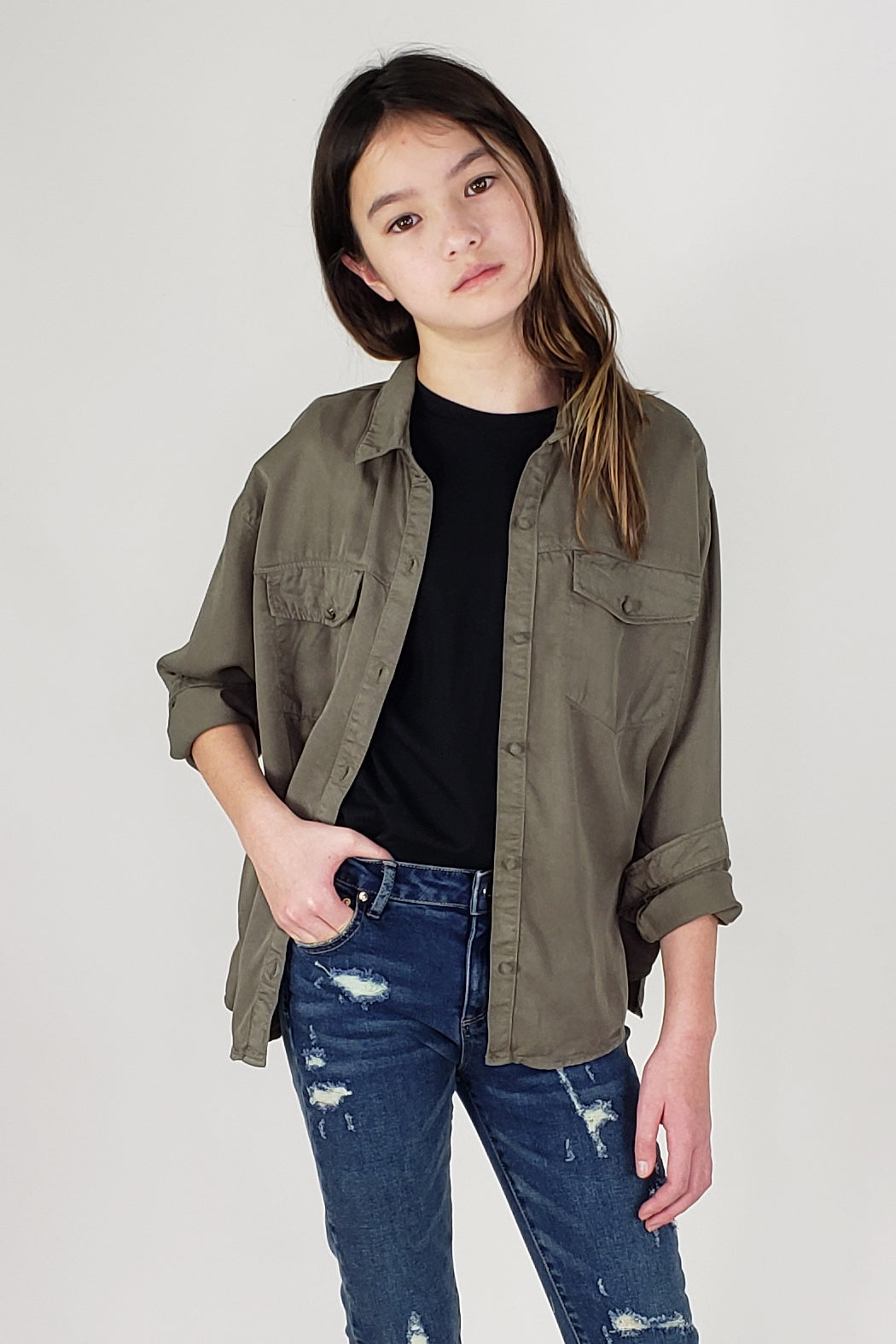Oversized Button up Shirt-tween-Branded Envy