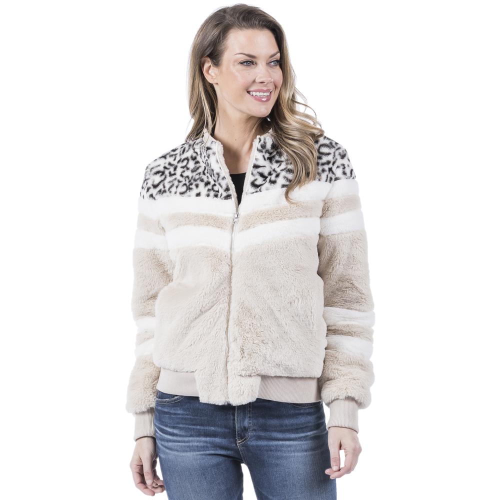 Snow Leopard Chevron Sherpa Jacket-Jacket-Branded Envy