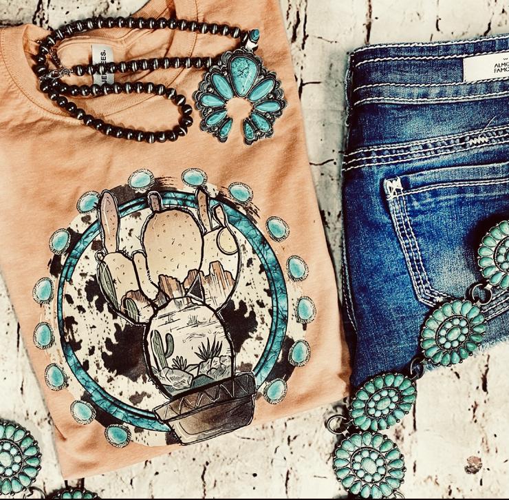 Squash Blossom Cactus Graphic Tee-Graphic Tee-Branded Envy