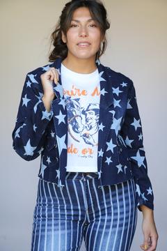 Starlight Cropped Denim Blazer-Blazer-Branded Envy