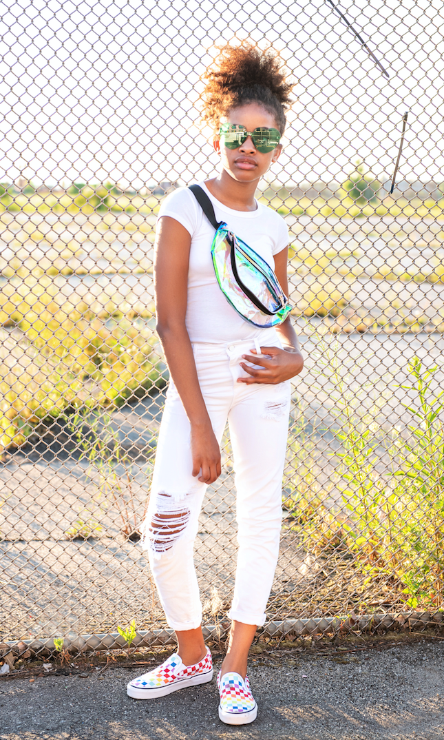 High-Rise Destructed White Weekender Pants-tween-Branded Envy